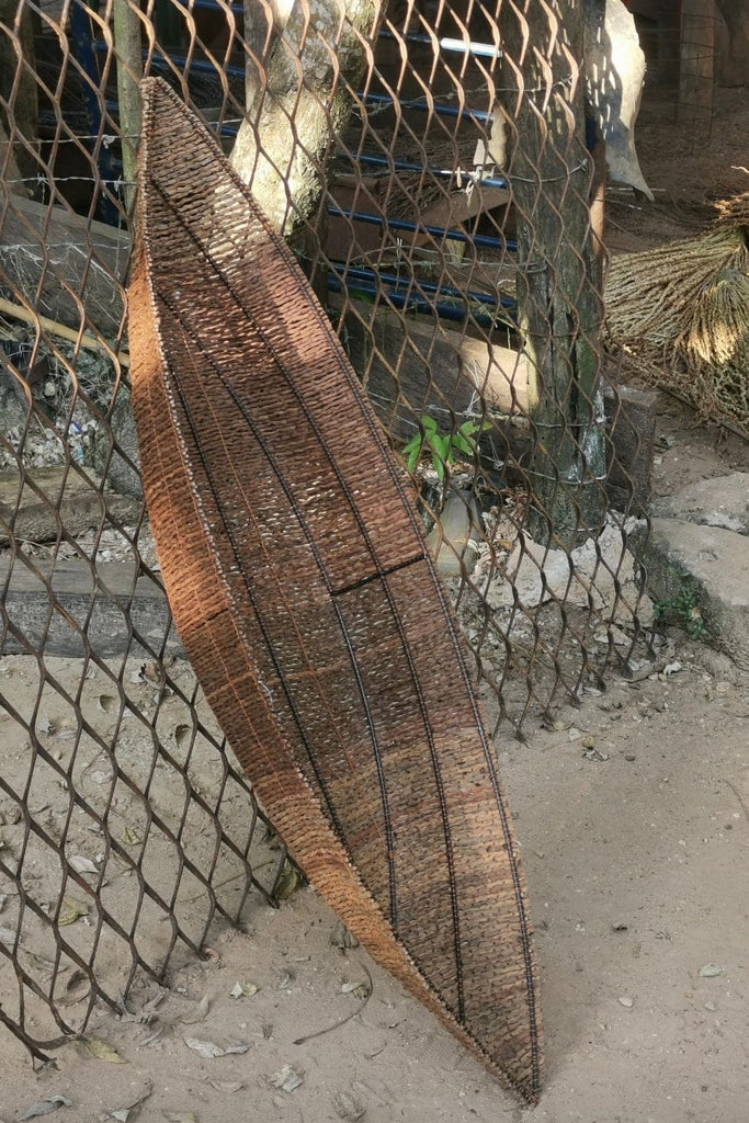 Canoa decorativa multifuncional tejida a mano en palma de seje por artesanos colombianos - CARANÁ